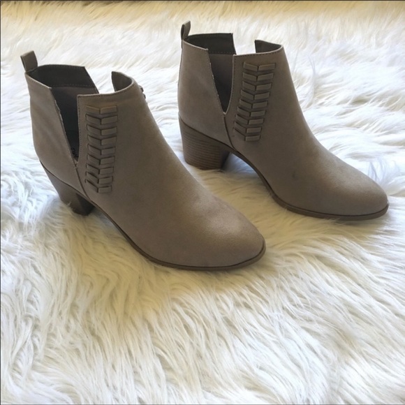 Taupe Braided Suede Ankle Booties Size 7 Women’s - Picture 5 of 8